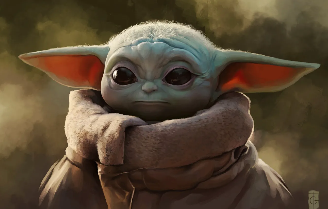 Photo wallpaper eyes, style, fiction, baby, Star Wars, art, fantasy, ears