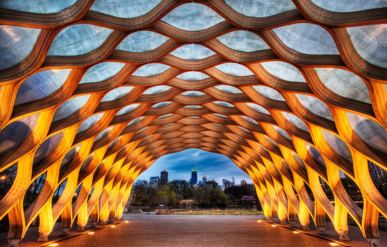 Photo wallpaper the evening, Chicago, Chicago, Millennium Park