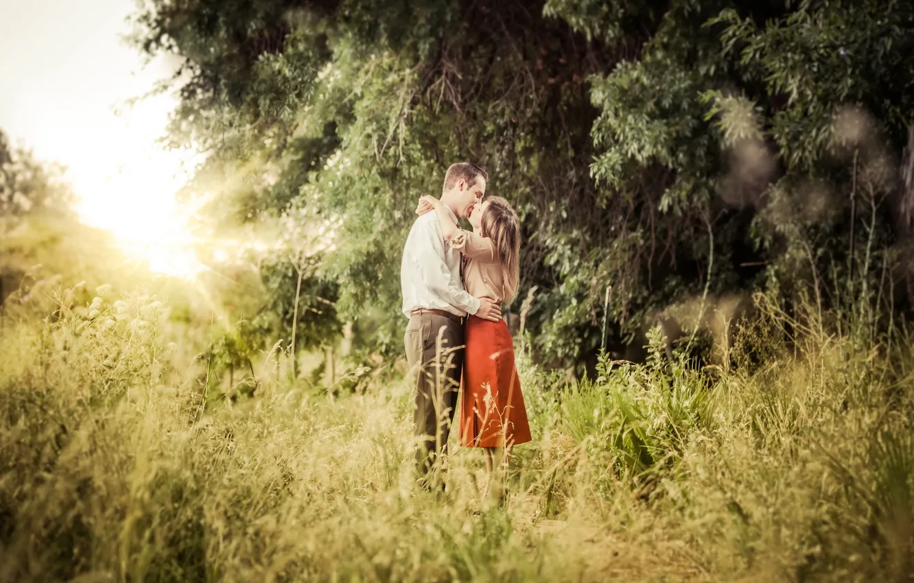 Photo wallpaper love, mood, kiss