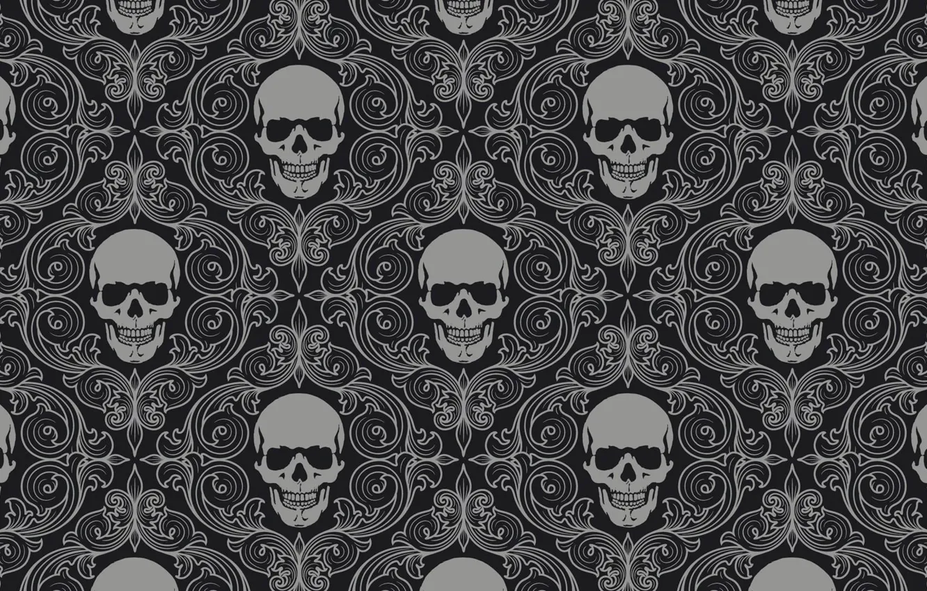 Photo wallpaper background, wall, pattern, color, skull, texture, ornament