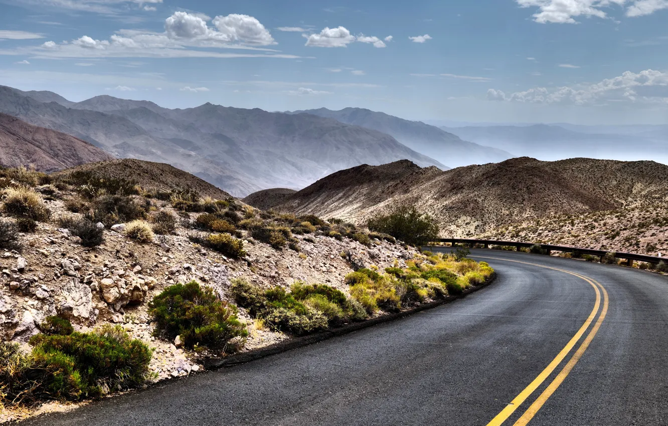 Photo wallpaper road, nature, desert
