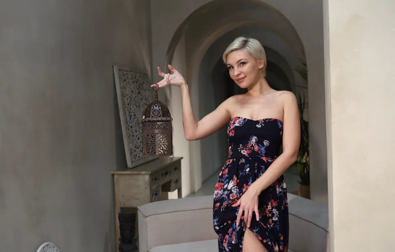 Photo wallpaper cleavage, short hair, model, sexy woman, hot babe, beautiful face, indoors, Photoshoot