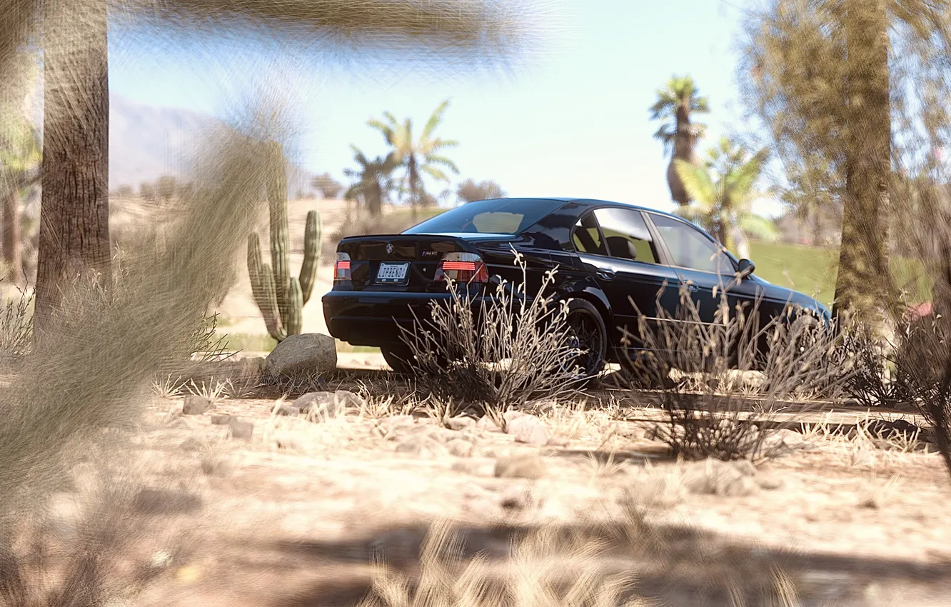 Photo wallpaper HDR, BMW, game, desert, trees, E39, plants, 5