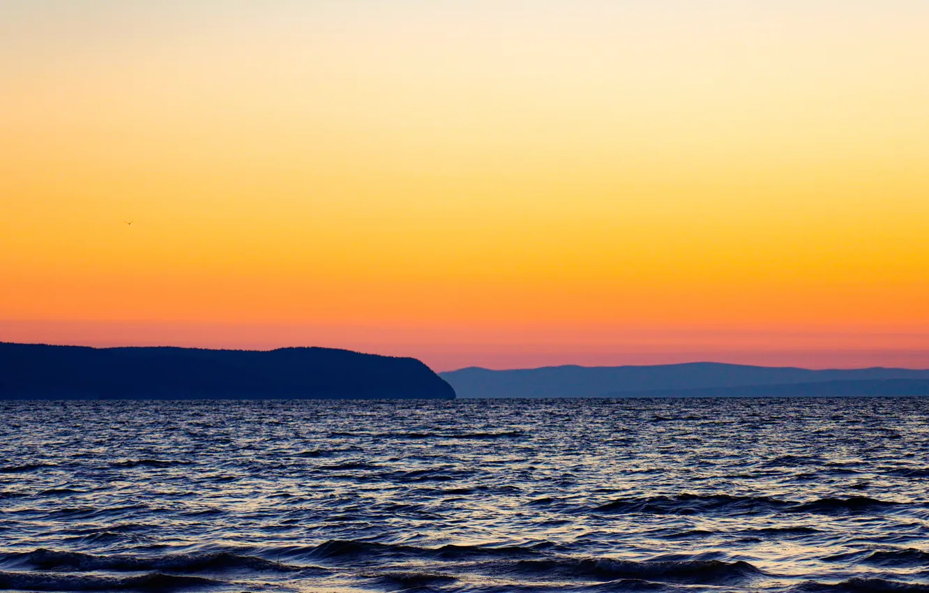 Photo wallpaper water, Enisey, Krasnoyarsk Sea, Rassver