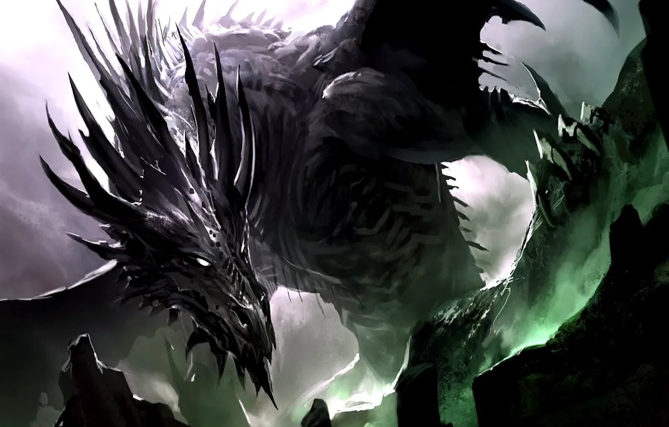 Photo wallpaper dragon, art, alduin