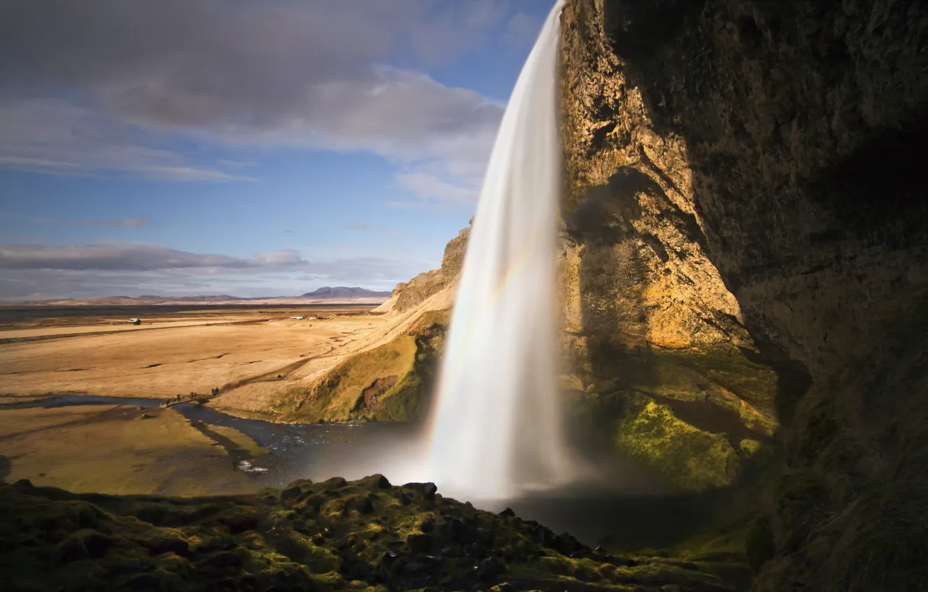 Photo wallpaper landscape, river, waterfall