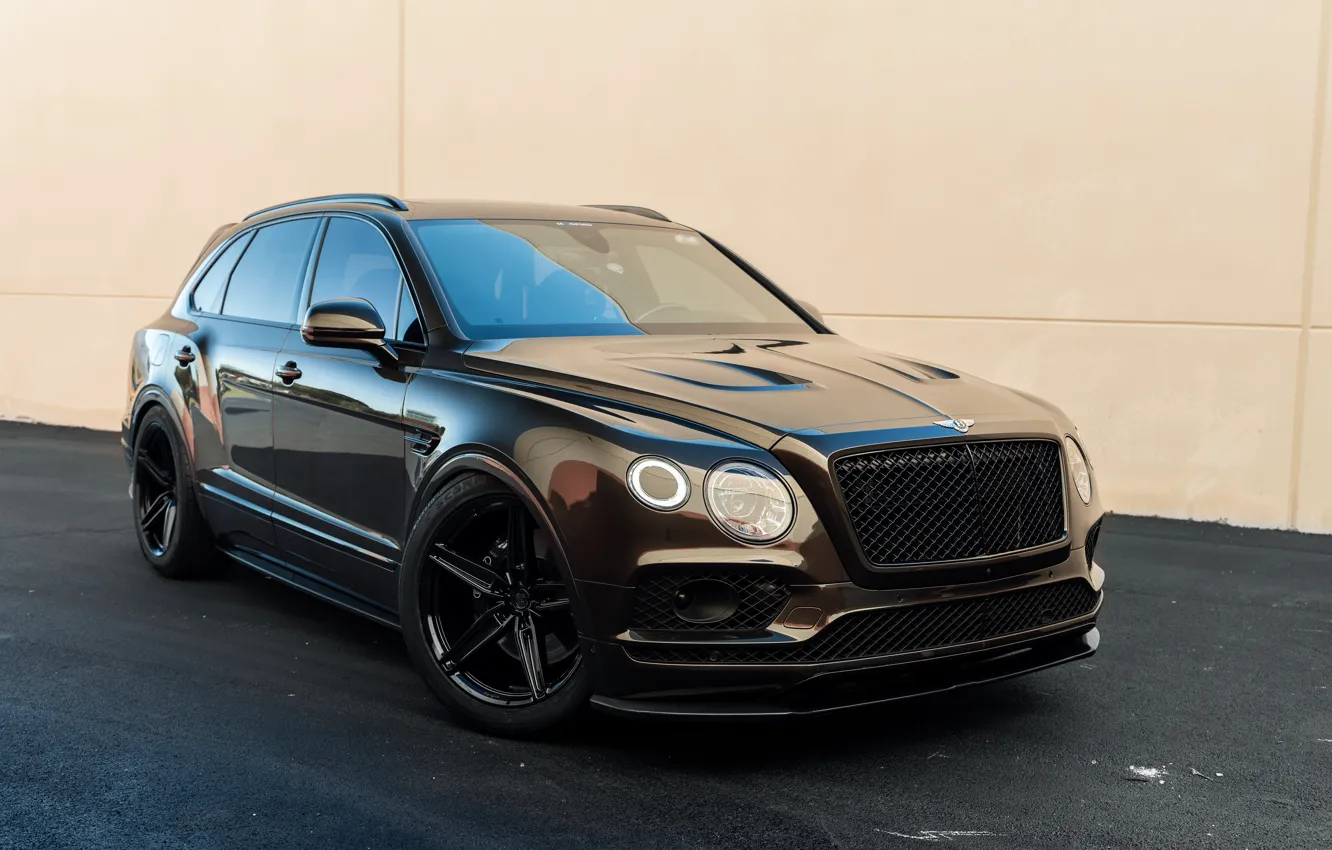 Photo wallpaper Bentley, Wall, Black, SUV, VAG, Bentayga