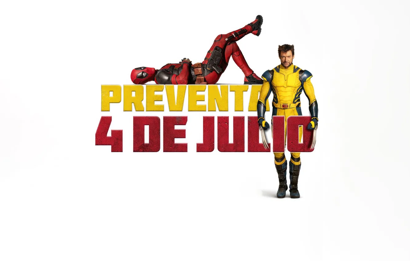 Photo wallpaper white background, Wolverine, Logan, Deadpool, Deadpool & Wolverine