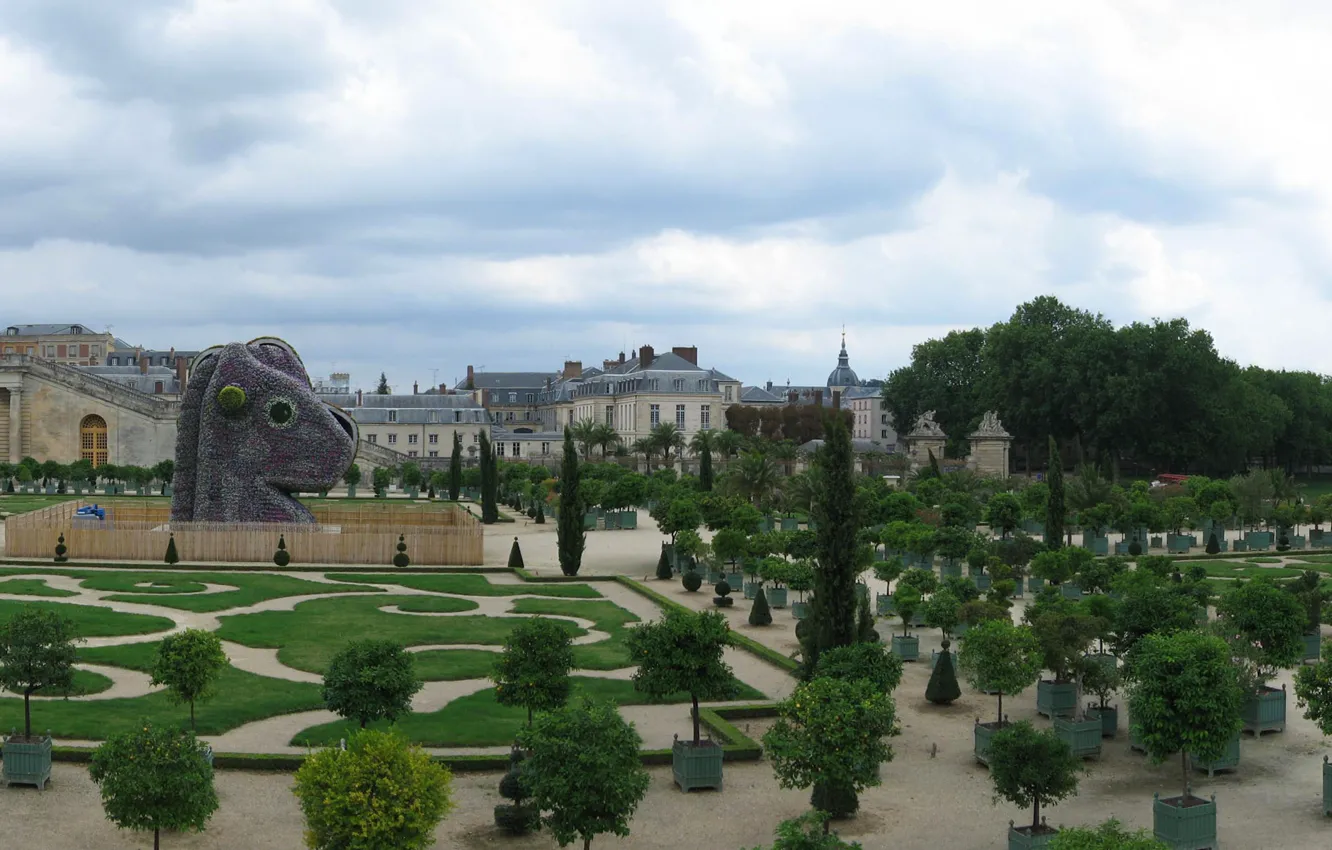 Photo wallpaper France, panorama, Palace, greenhouse, Versailles