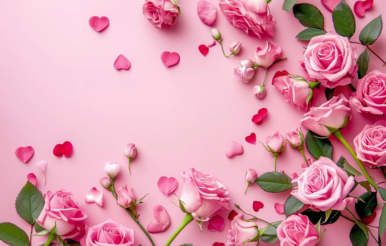 Photo wallpaper love, flowers, romance, heart, roses, bouquet, love, Valentine's day