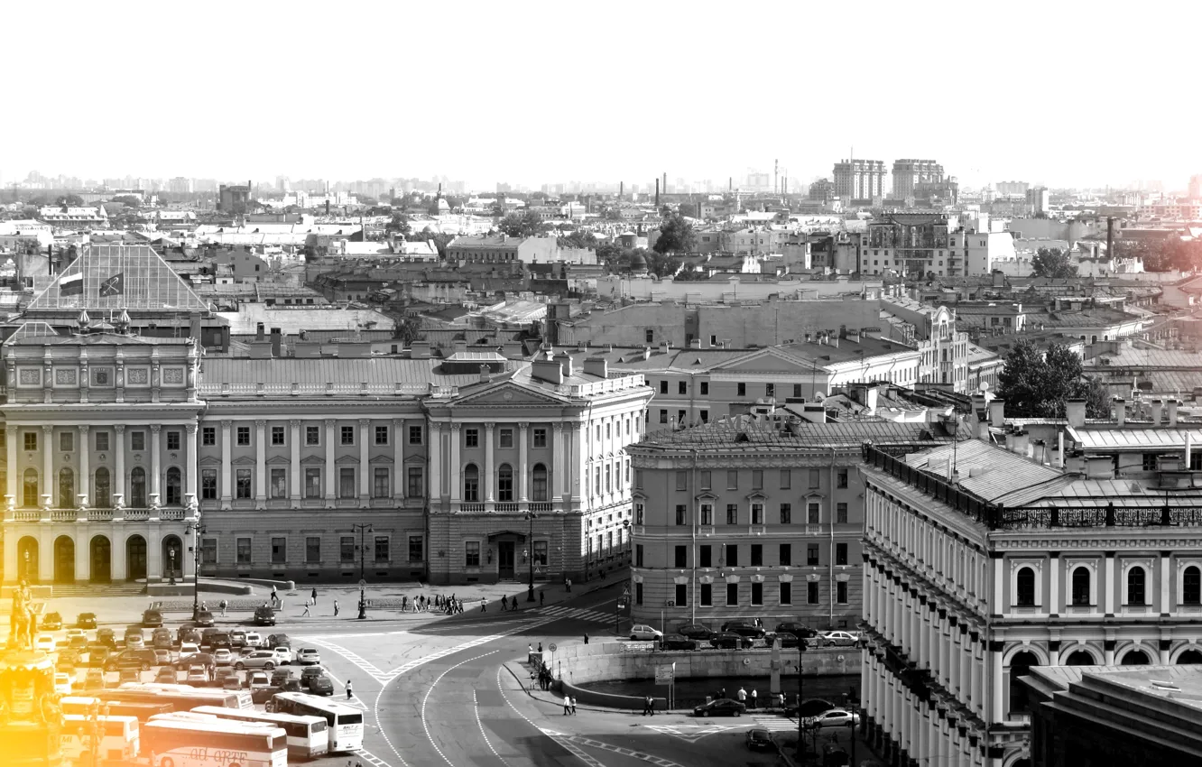 Photo wallpaper the sky, the city, view, Peter, Saint Petersburg, colonnade