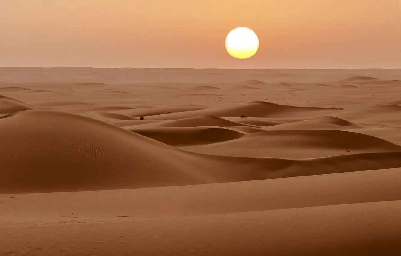Photo wallpaper sand, the sun, desert, horizon