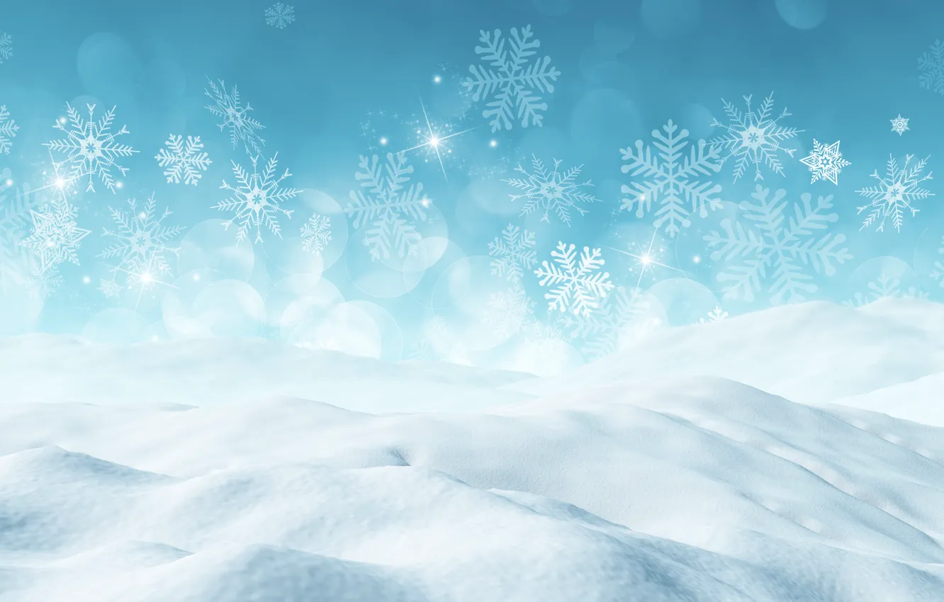 Photo wallpaper snow, snowflakes, background, christmas, blue, winter, background, snowflakes