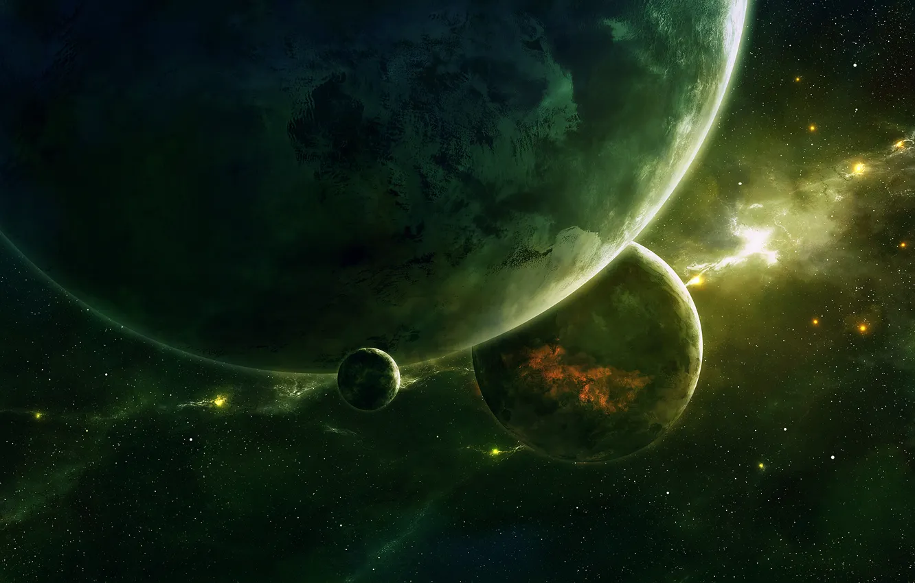 Photo wallpaper space, planet, art, space, QAuZ