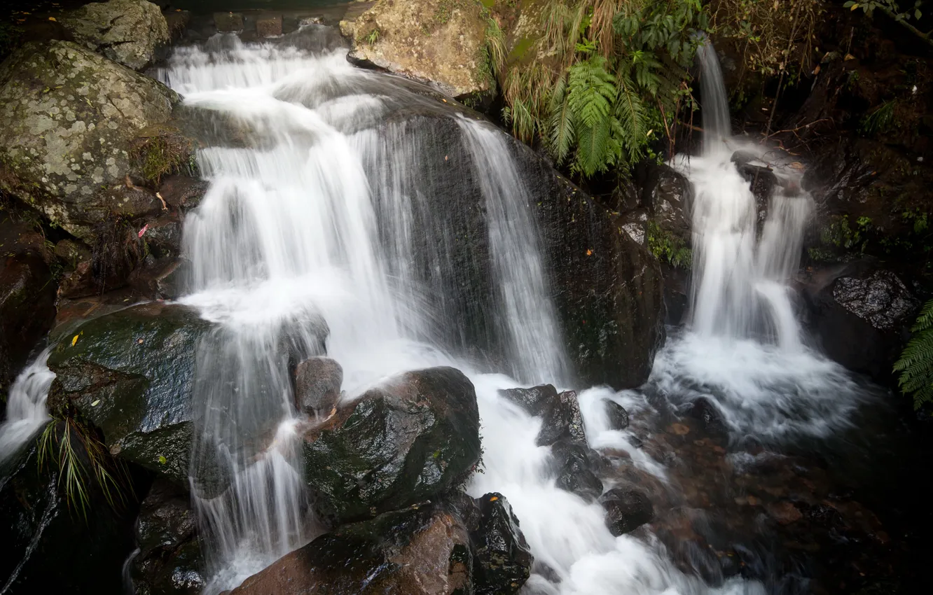 Photo wallpaper nature, stones, photo, waterfall