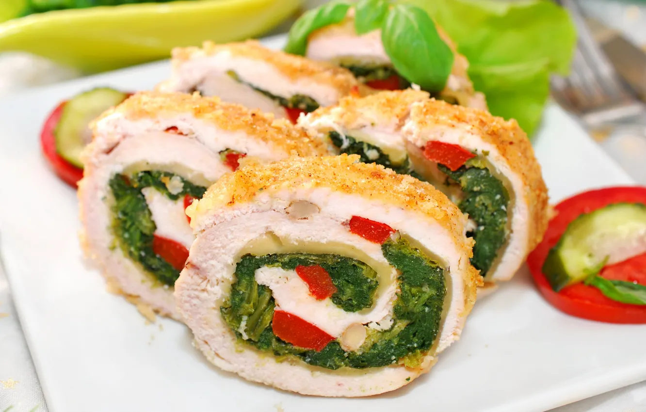 Photo wallpaper meat, rolls, filling, dish