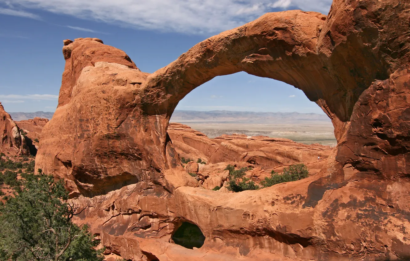 Photo wallpaper Park, Utah, USA, arch, Double-O-Arch, national, state