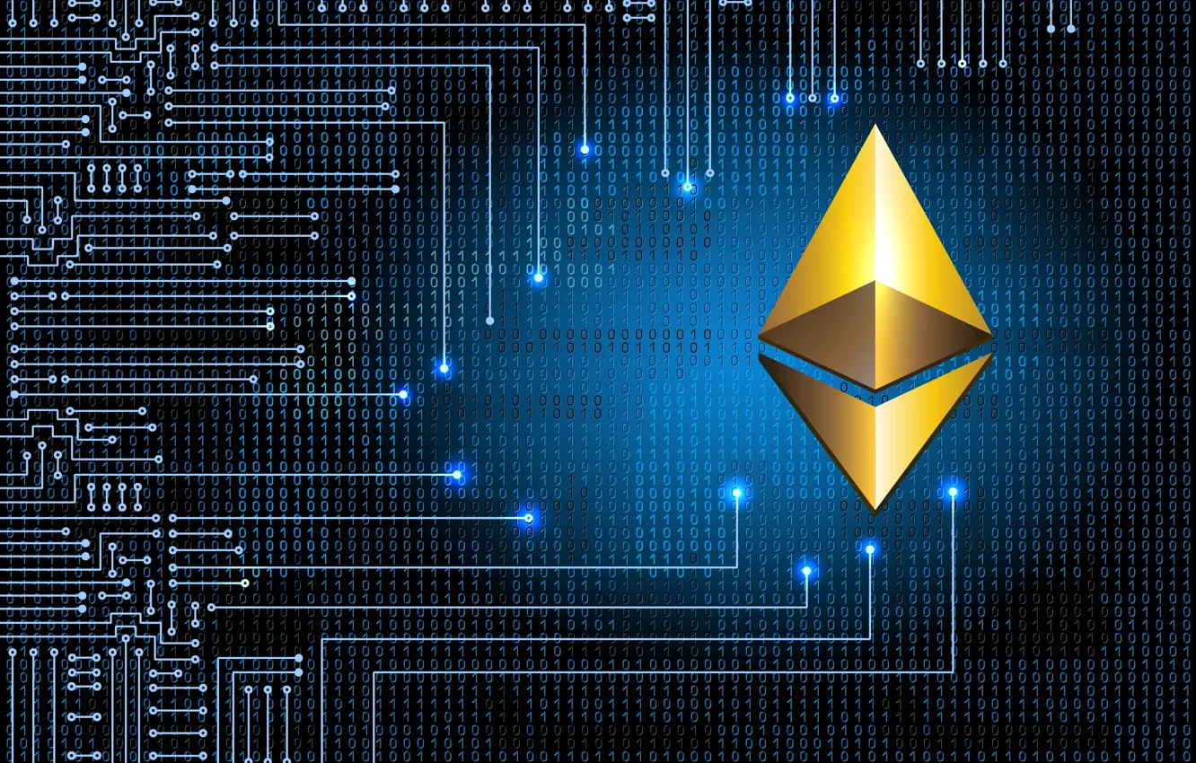 Photo wallpaper blue, logo, logo, eth, ethereum, Efir