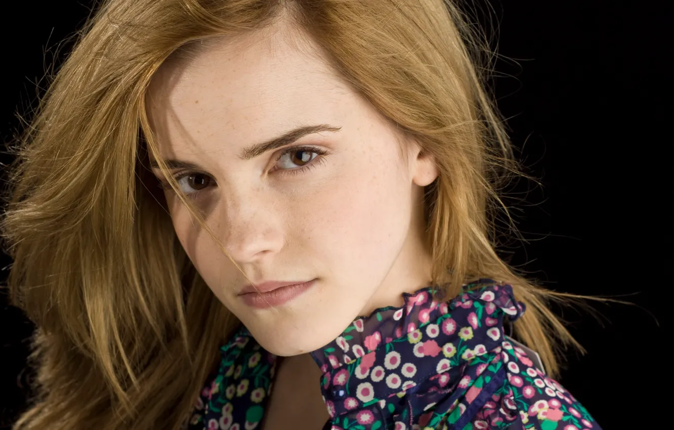 Photo wallpaper portrait, makeup, dress, actress, hairstyle, brown hair, beauty, Emma Watson