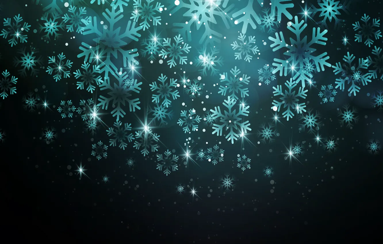 Photo wallpaper snowflakes, background, holiday, bokeh, postcard, Christmas