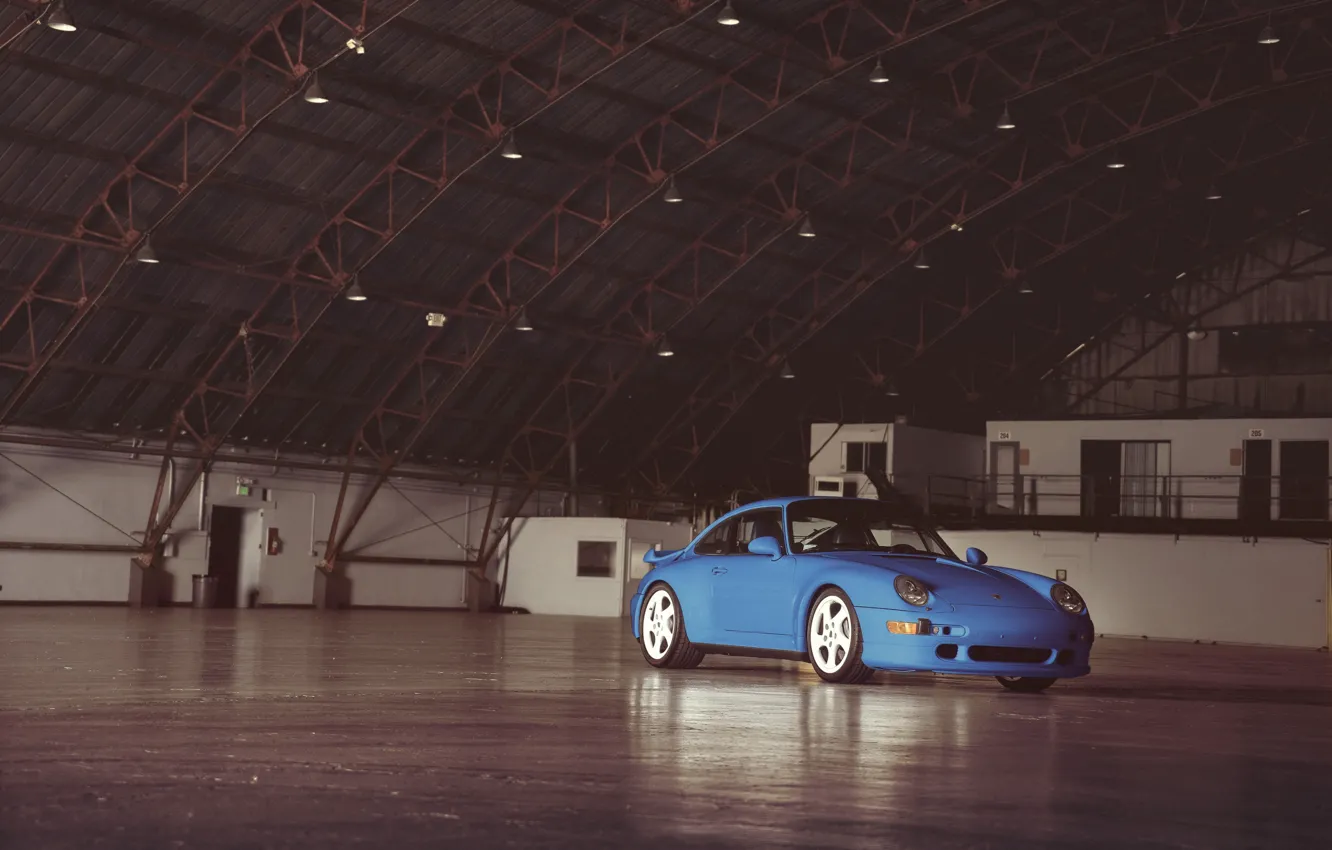 Photo wallpaper Hangar, Car, Porshce 911 Turbo