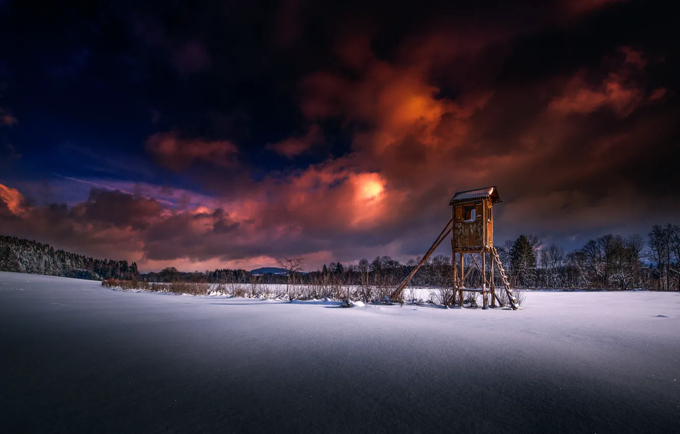 Photo wallpaper winter, the sky, clouds, snow, Austria, Georg Haaser