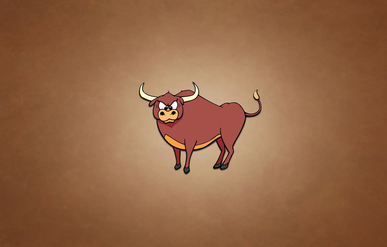 Photo wallpaper animal, minimalism, Horny, bull, bull, dark background, charity