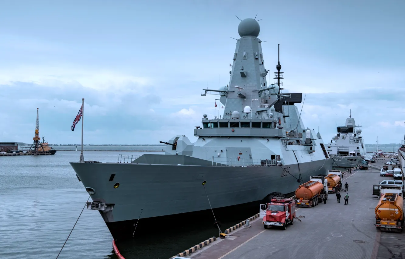 Photo wallpaper squadron, destroyer, HMS Duncan