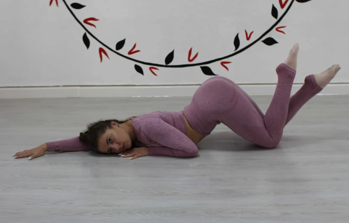 Photo wallpaper gym, leggings, woman fitness, Buttock, activewear, woman exercises, woman streching, woman workout