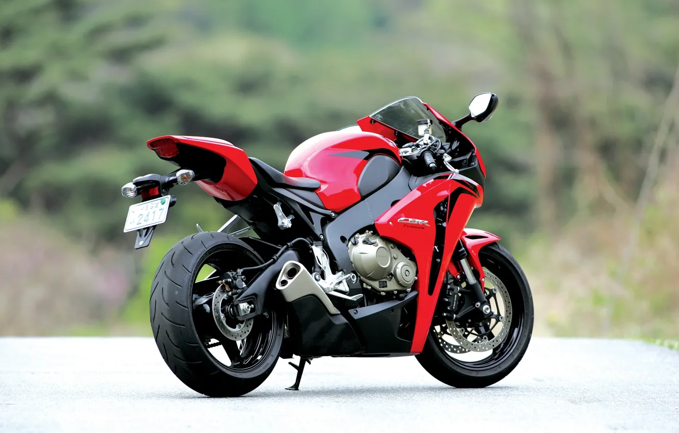Photo wallpaper motorcycle, red, honda, rear view, bike, Honda, exhaust pipe, cbr1000rr