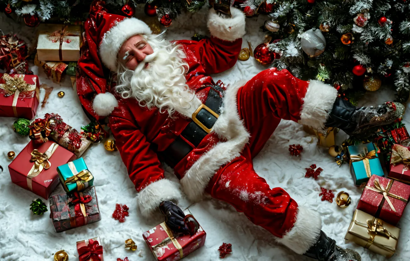 Photo wallpaper new year, Christmas, Santa