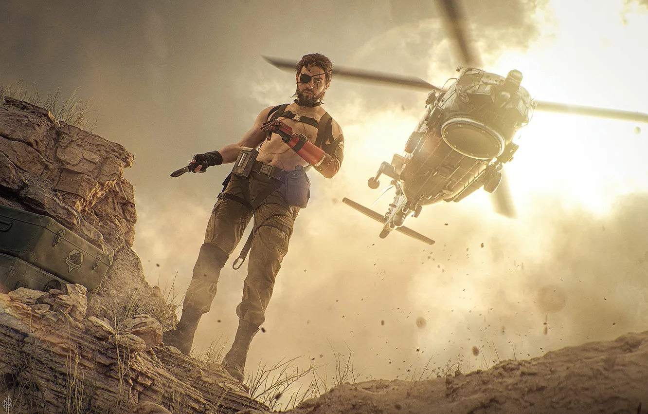 Photo wallpaper desert, the game, helicopter, guy, characters, cosplay, cosplay, Grayson