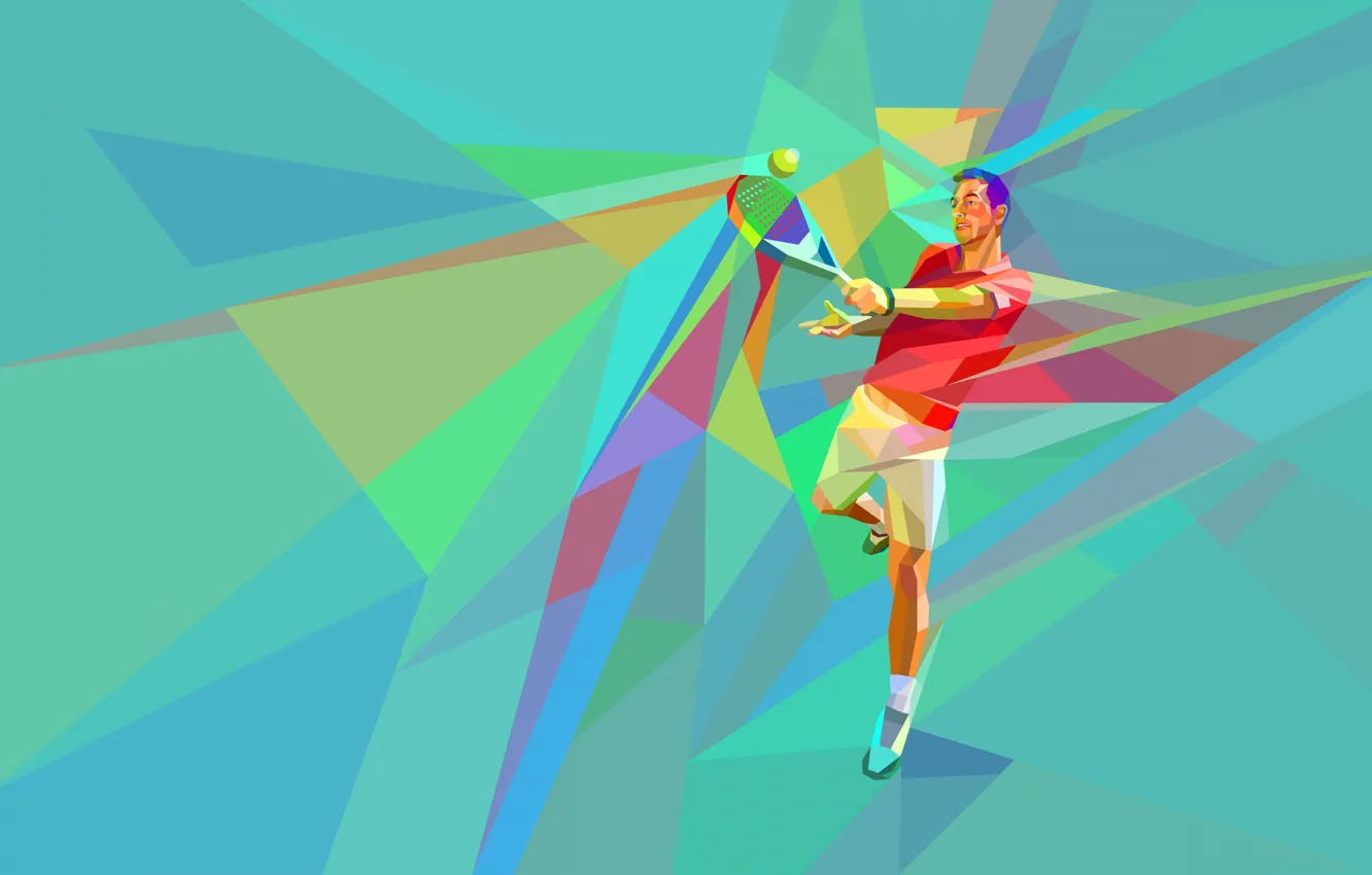 Photo wallpaper the game, vector, athlete, tennis