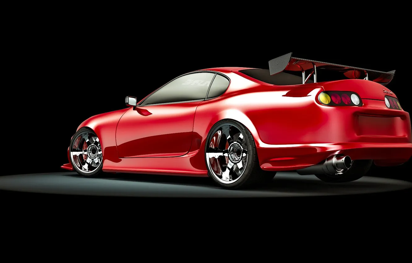 Photo wallpaper red, Supra, Turbo, back