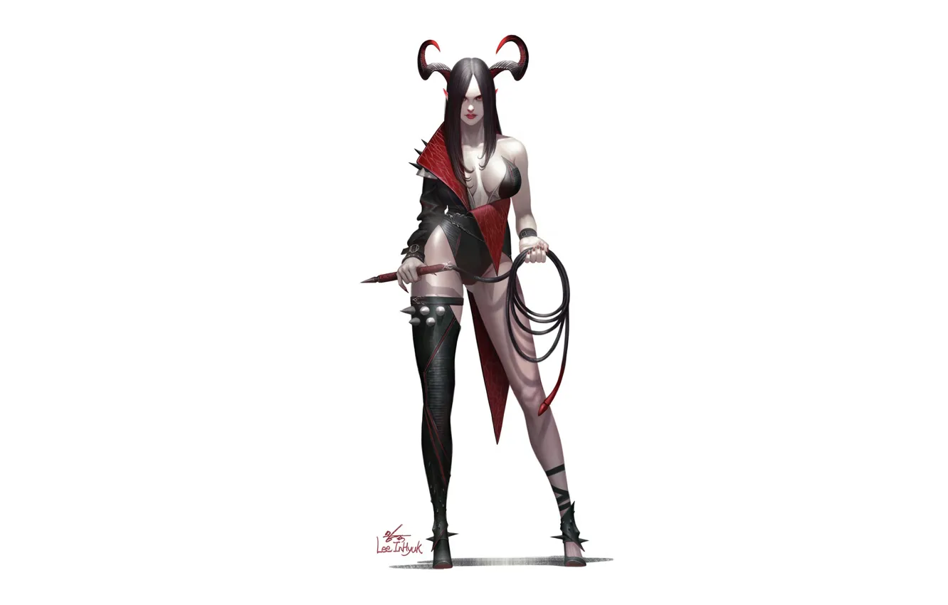 Wallpaper Devil Background Characters Inhyuk Lee Girl Minimalism Art Succubus Style