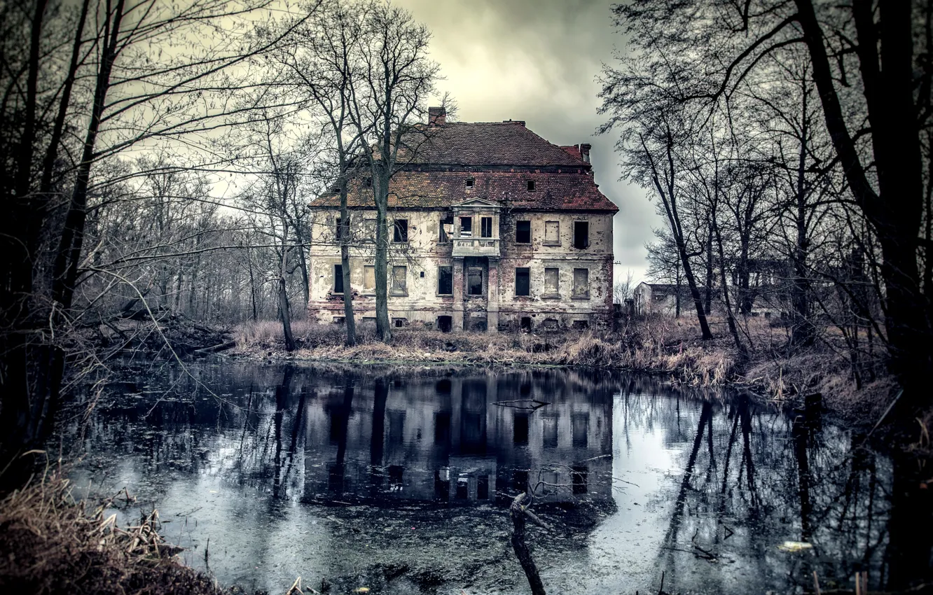 Photo wallpaper nature, pond, home