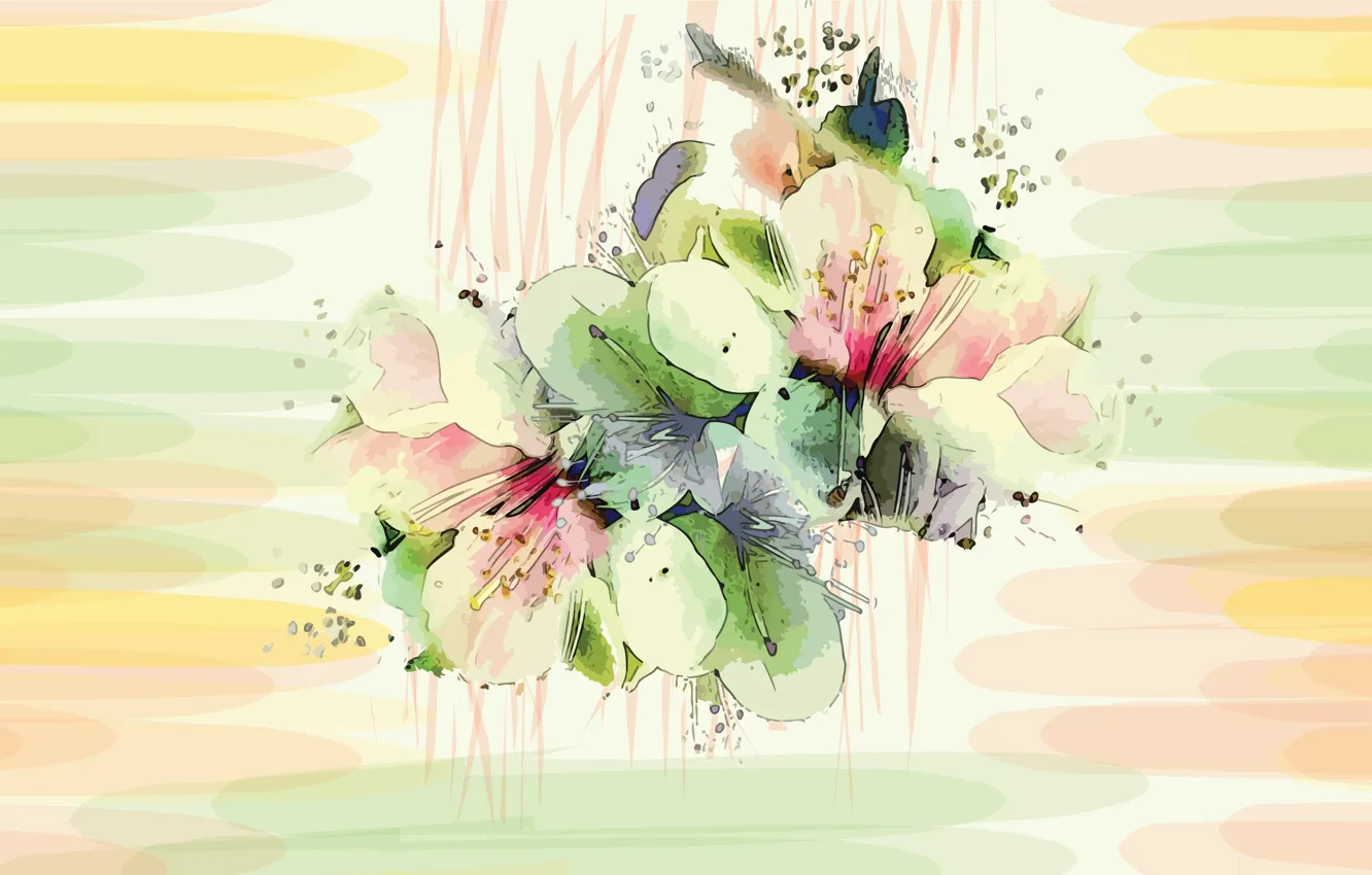 Photo wallpaper flowers, texture, the colors of the rainbow