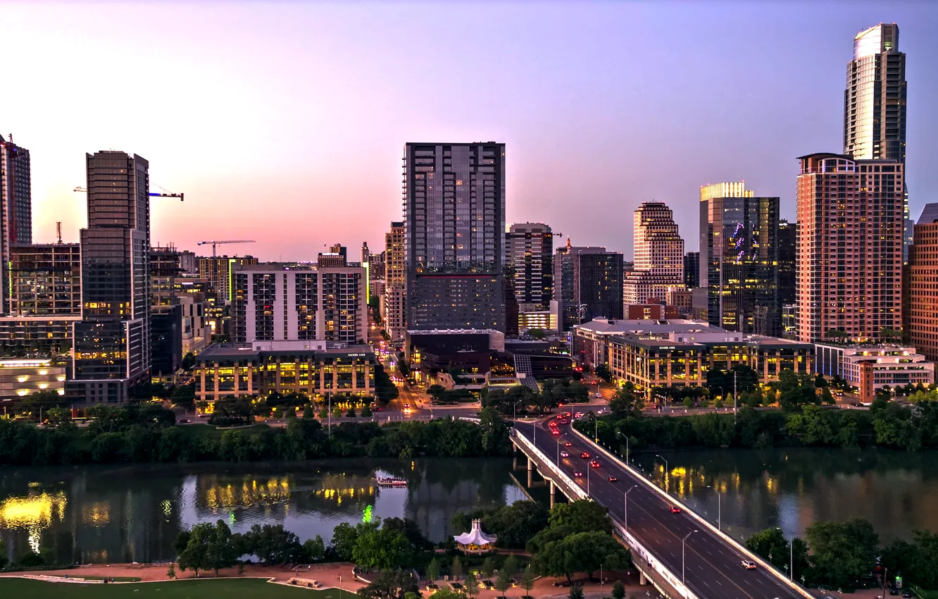 Photo wallpaper USA, skyline, Austin, Texas
