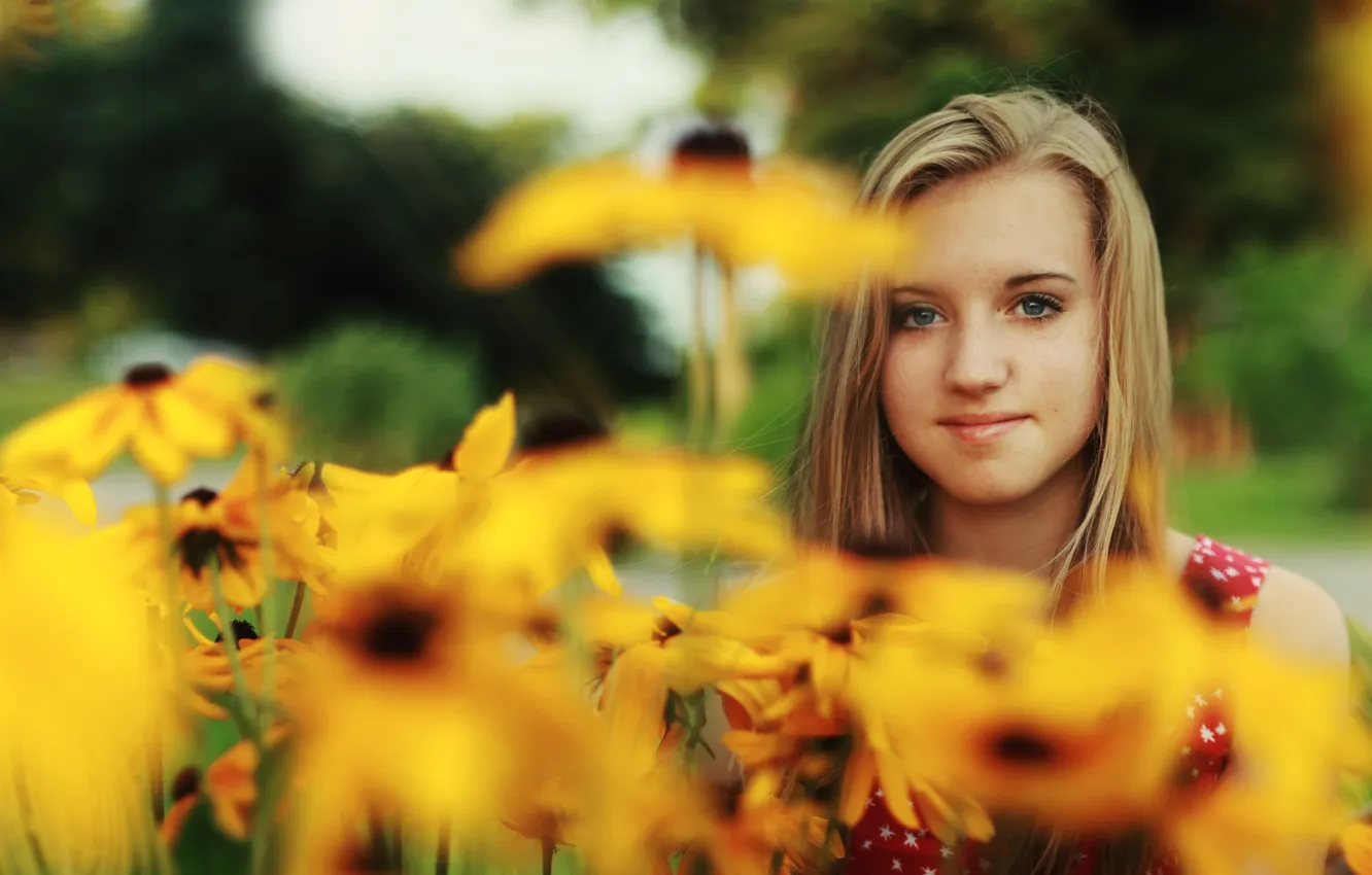 Photo wallpaper nature, woman, emotion