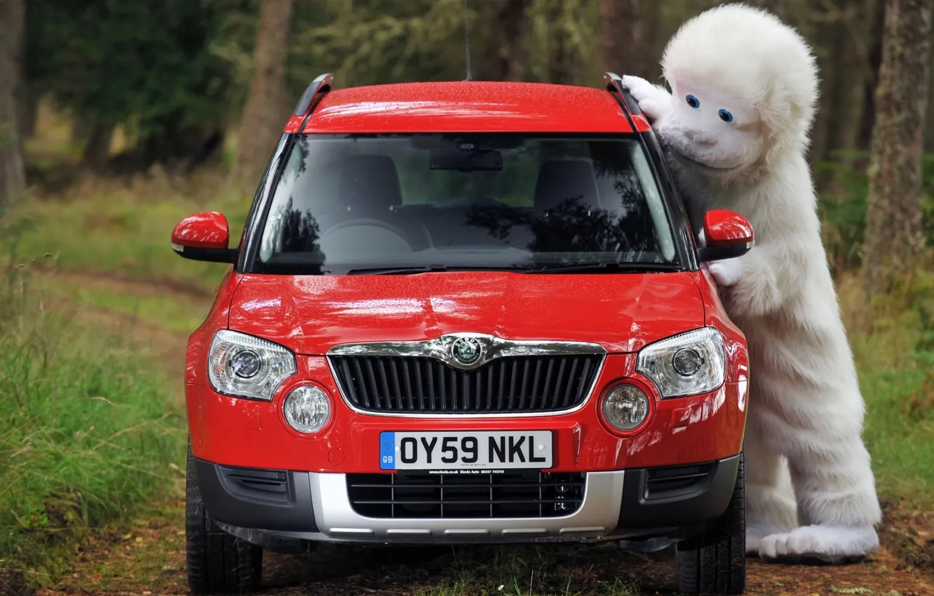 Photo wallpaper forest, the front, Yeti, crossover, Skoda, Bigfoot, yeti, Skoda