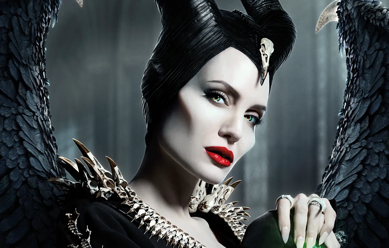 Photo wallpaper fairy, Angelina Jolie, Angelina Jolie, fantasy, poster, Maleficent, Maleficent: Mistress of Evil, Maleficent: mistress of …
