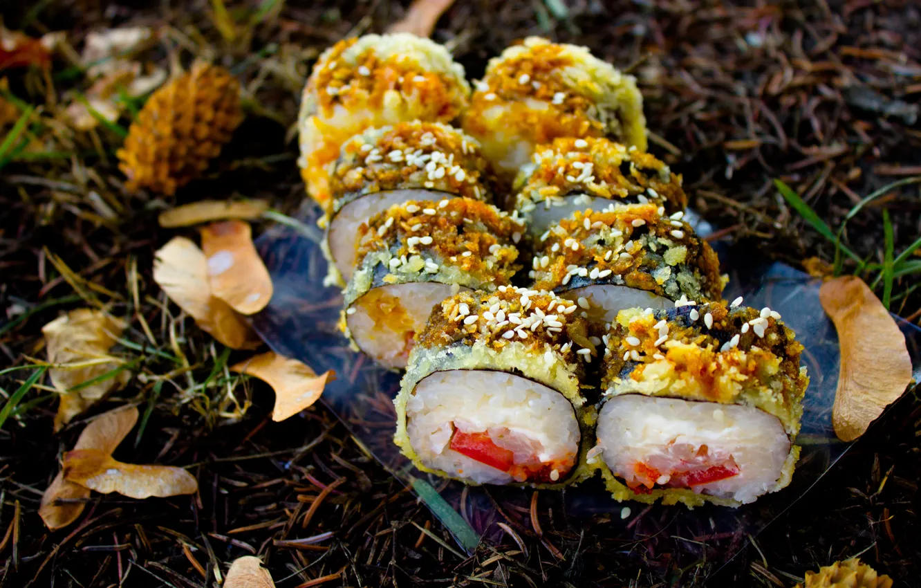 Photo wallpaper Japan, sushi, rolls