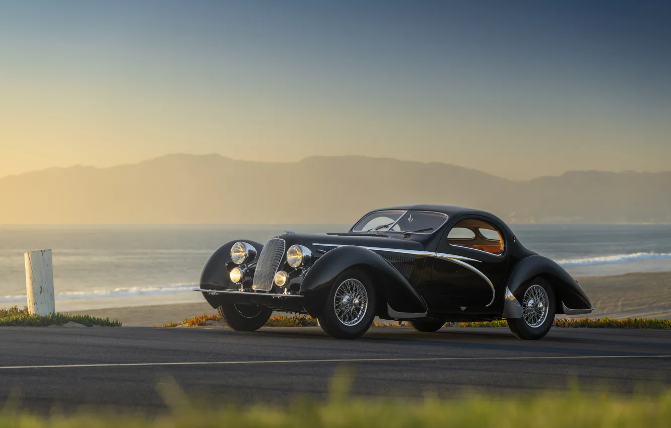 Photo wallpaper 1938, retro cars, lago, the only instance, The only instance, Talbot, Speciale Teardrop Coupe par …