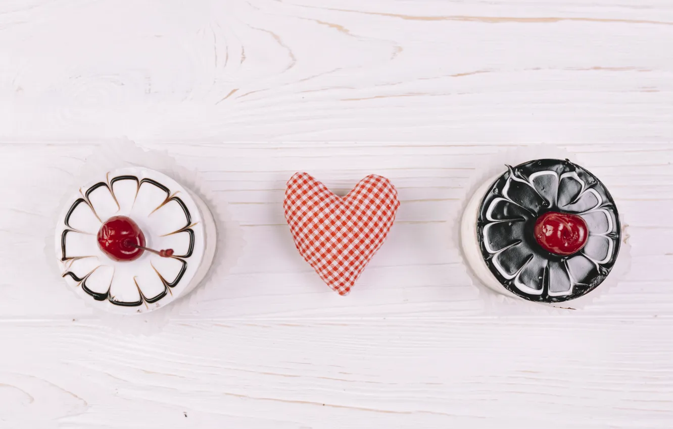 Photo wallpaper hearts, cake, cakes