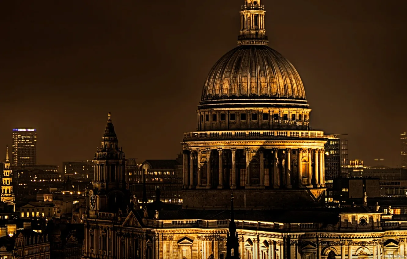 Photo wallpaper night, the city, England, London, the evening, UK