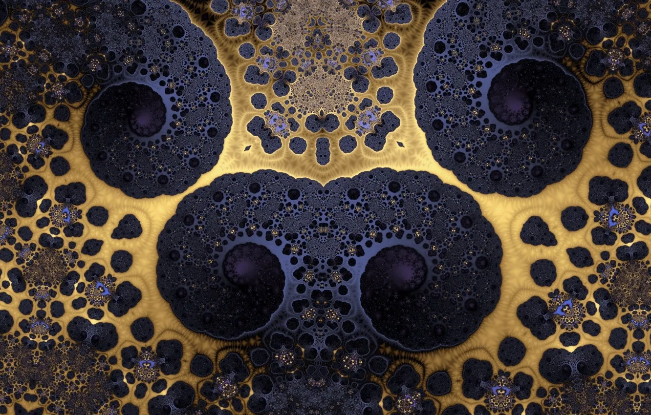 Photo wallpaper blue, curls, Golden color