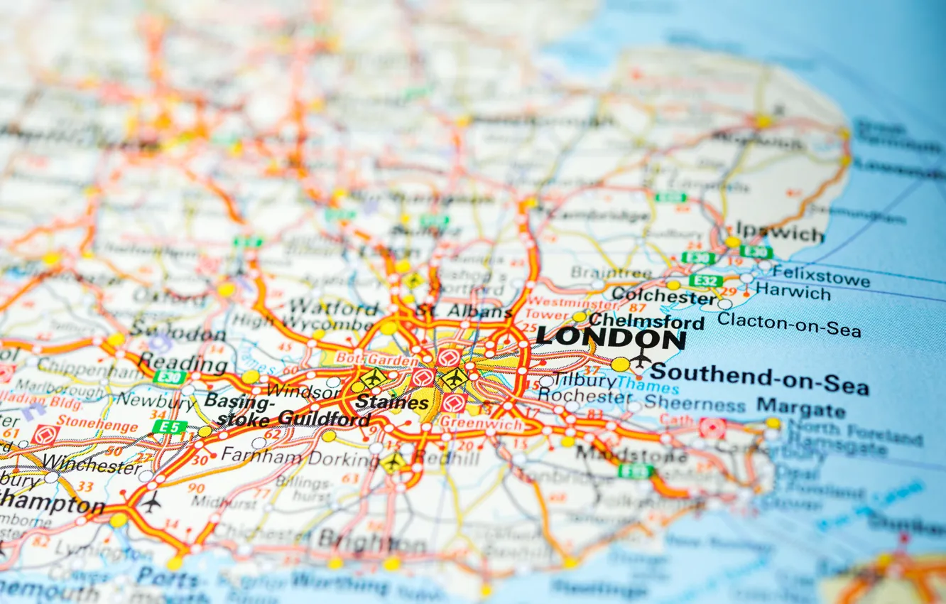 Photo wallpaper map, London, England