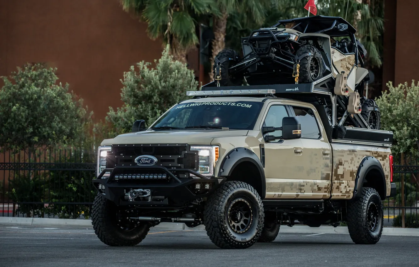 Photo wallpaper Ford, pickup, Super Duty, Buggy, F-250, 2017, SEMA 2017, Hellwig