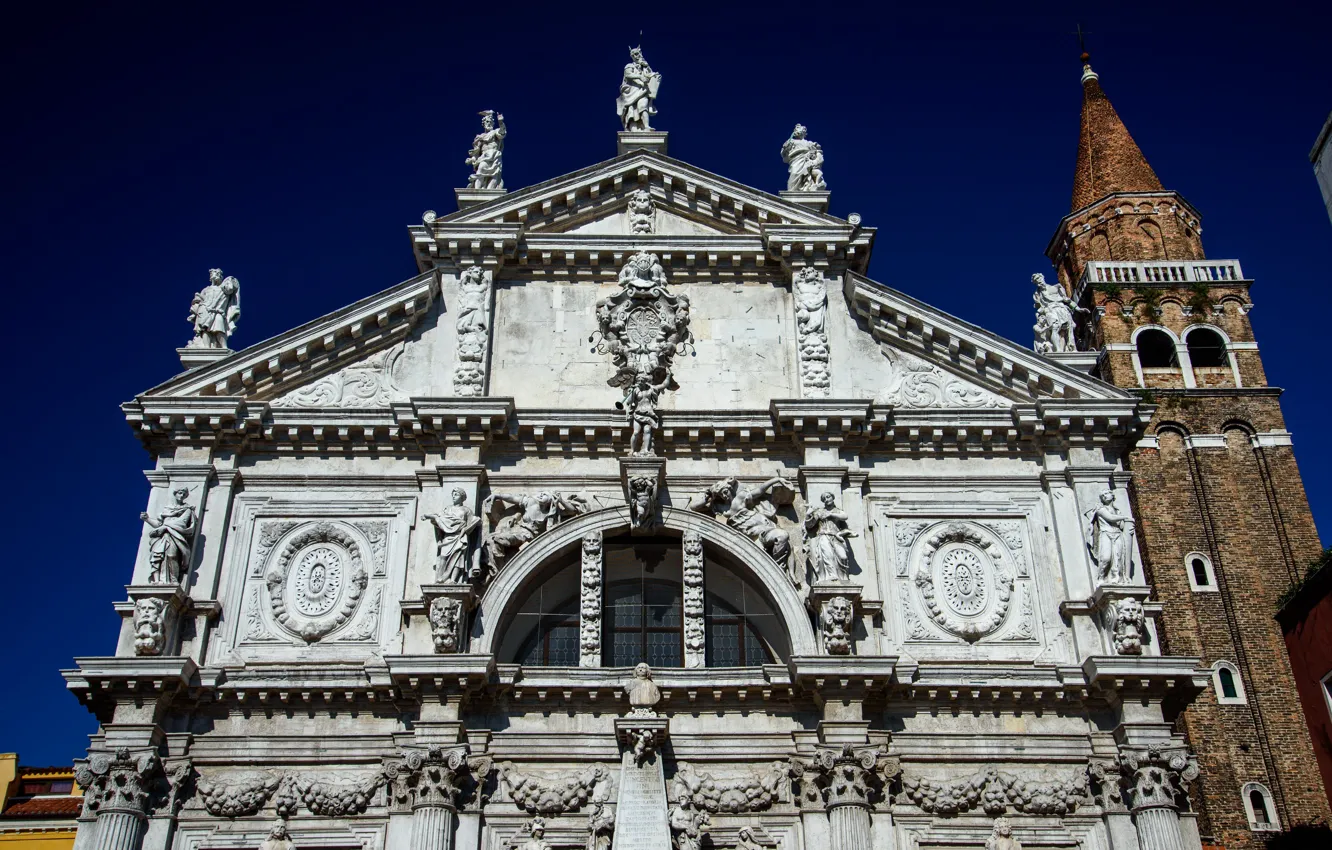 Photo wallpaper Italy, Venice, the bell tower, the Church of St. Moses