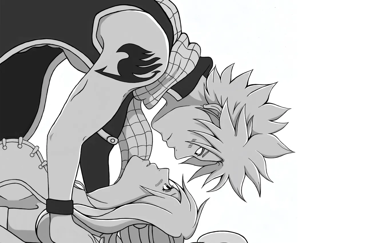 Photo wallpaper anime, art, fairy tail, Natsu, Lucy, Fairy tail